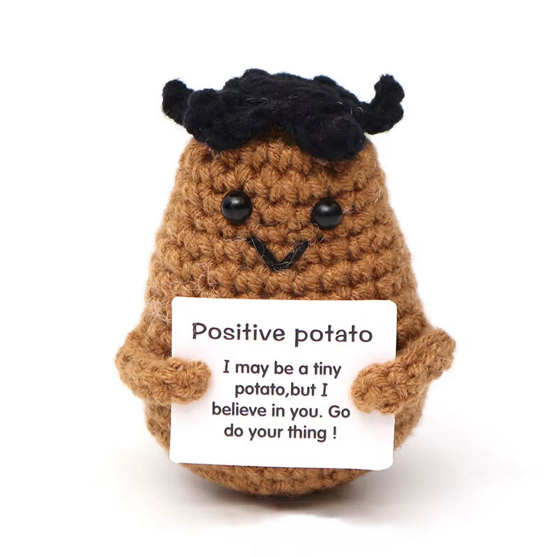 Positive Energy Crochet Potatoes Doll Crochet Vegetable Fruit Pickle Mini Gift Handmade Knitted Duck Ornament Home Room Decor