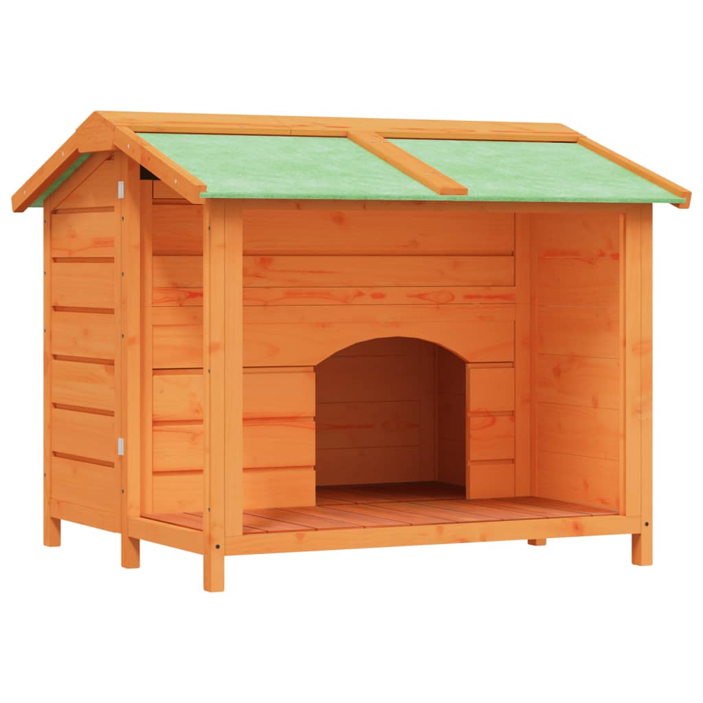 vidaXL Dog Kennel Brown 37.8"x34.3"x31.7" Solid Wood Pine-1