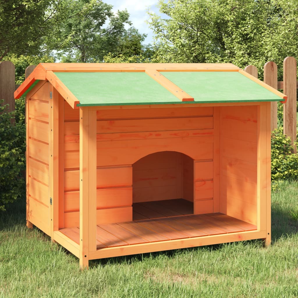 vidaXL Dog Kennel Brown 37.8"x34.3"x31.7" Solid Wood Pine-5