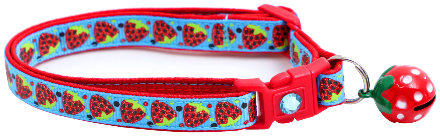 Strawberries Breakaway Cat Collar-11
