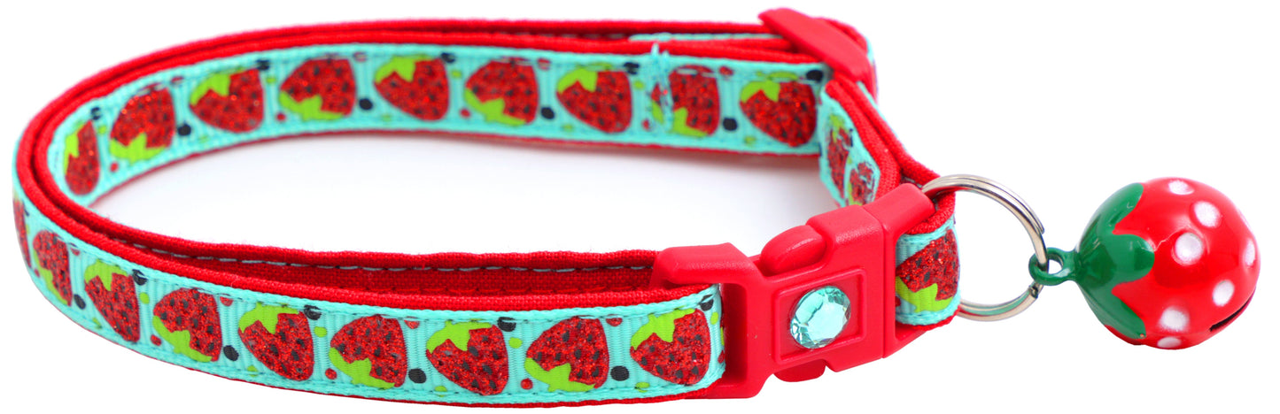 Strawberries Breakaway Cat Collar-13