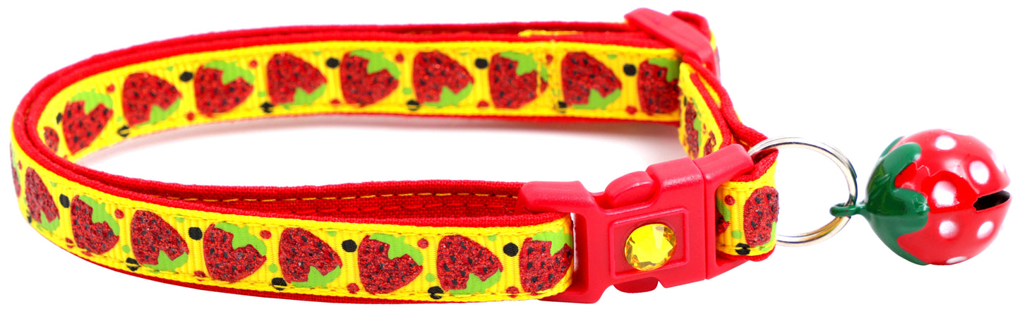 Strawberries Breakaway Cat Collar-10