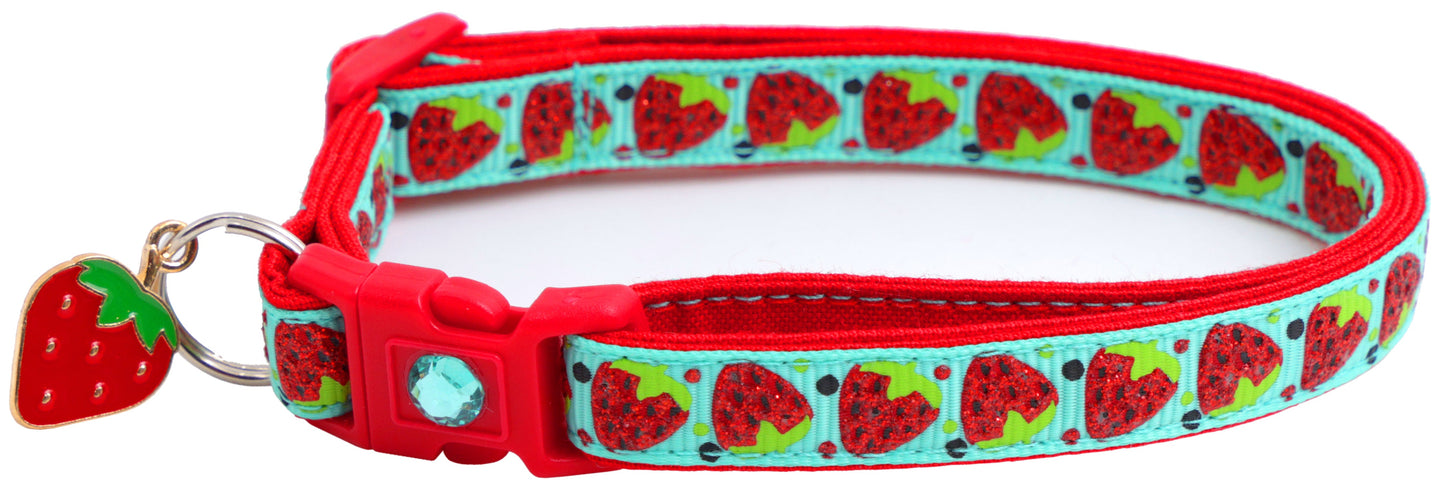 Strawberries Breakaway Cat Collar-22