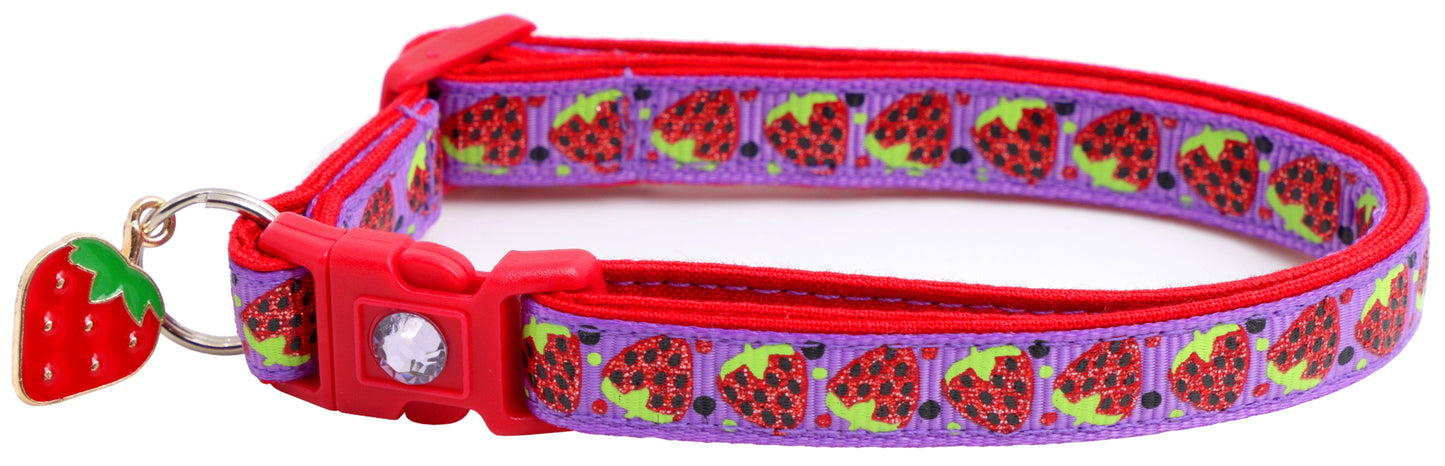 Strawberries Breakaway Cat Collar-21