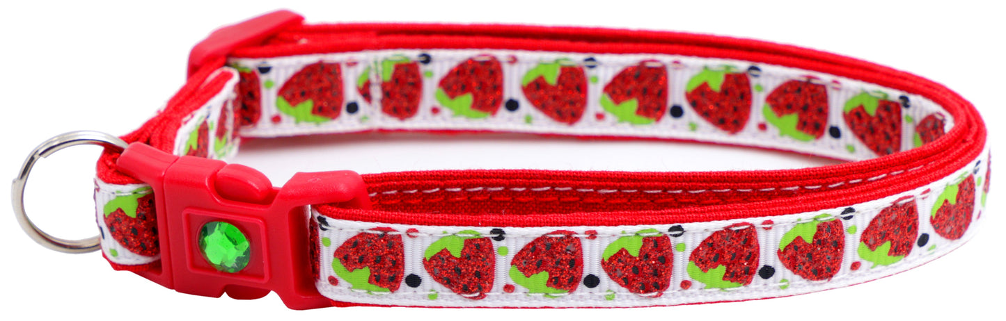 Strawberries Breakaway Cat Collar-3