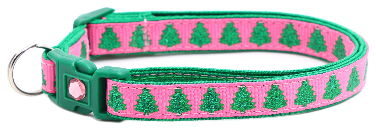 Glittering Christmas Trees Breakaway Cat Collar-28