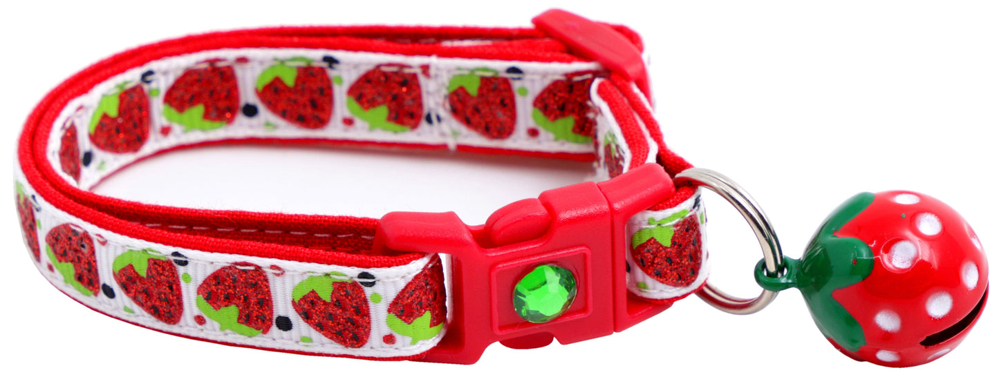 Strawberries Breakaway Cat Collar-5