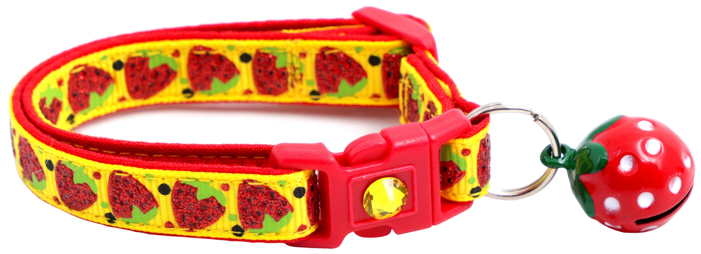 Strawberries Breakaway Cat Collar-6