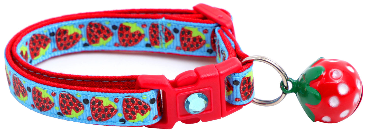 Strawberries Breakaway Cat Collar-7