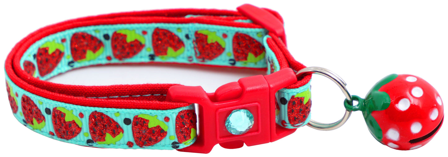 Strawberries Breakaway Cat Collar-9