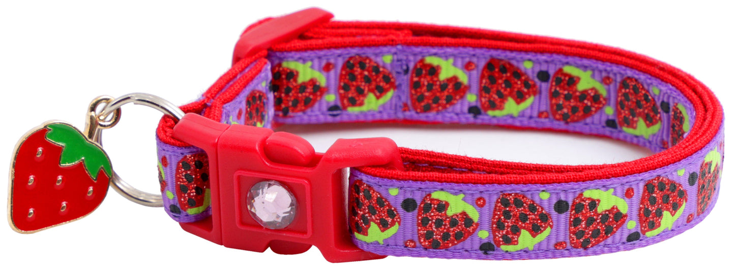 Strawberries Breakaway Cat Collar-17