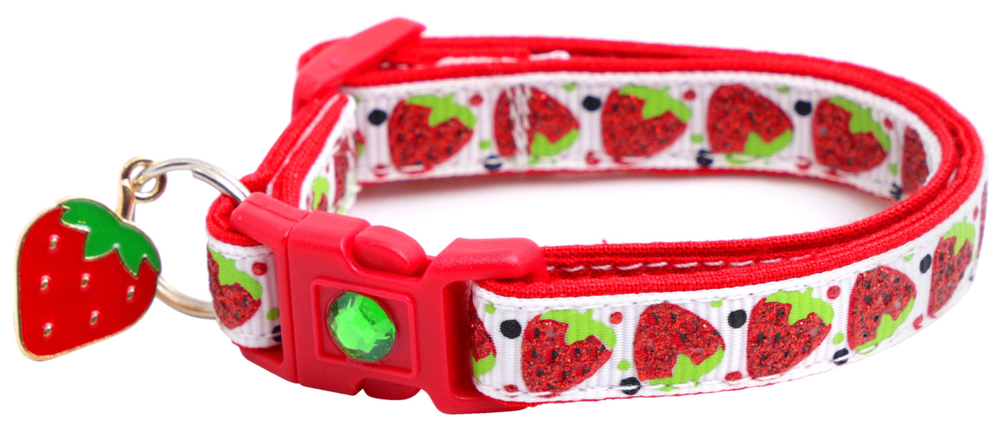 Strawberries Breakaway Cat Collar-14
