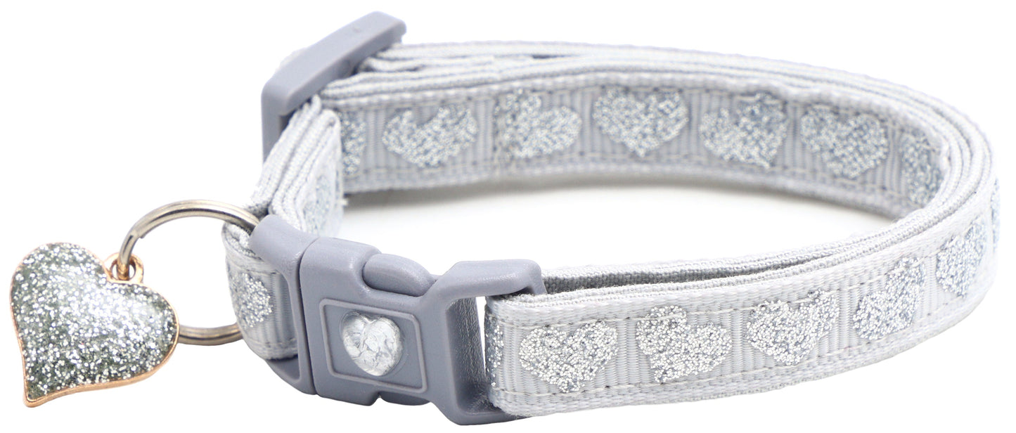 Glitter Hearts Breakaway Cat Collar-2