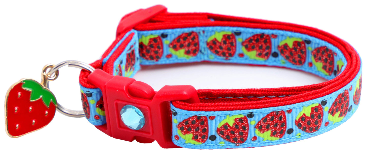 Strawberries Breakaway Cat Collar-16