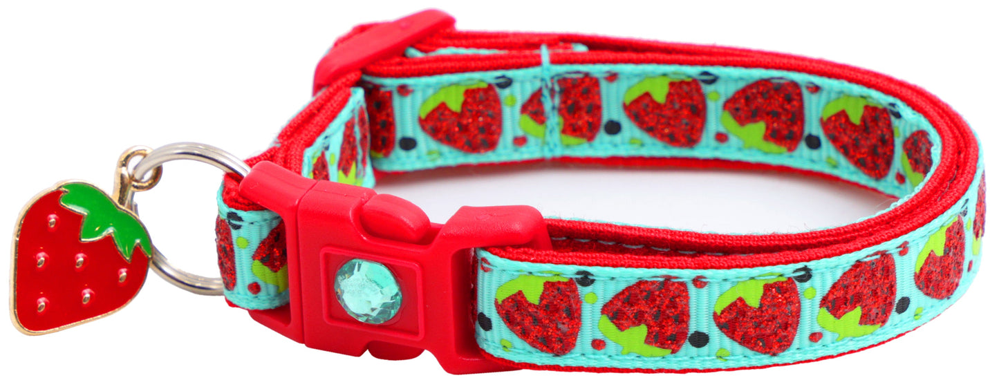 Strawberries Breakaway Cat Collar-18