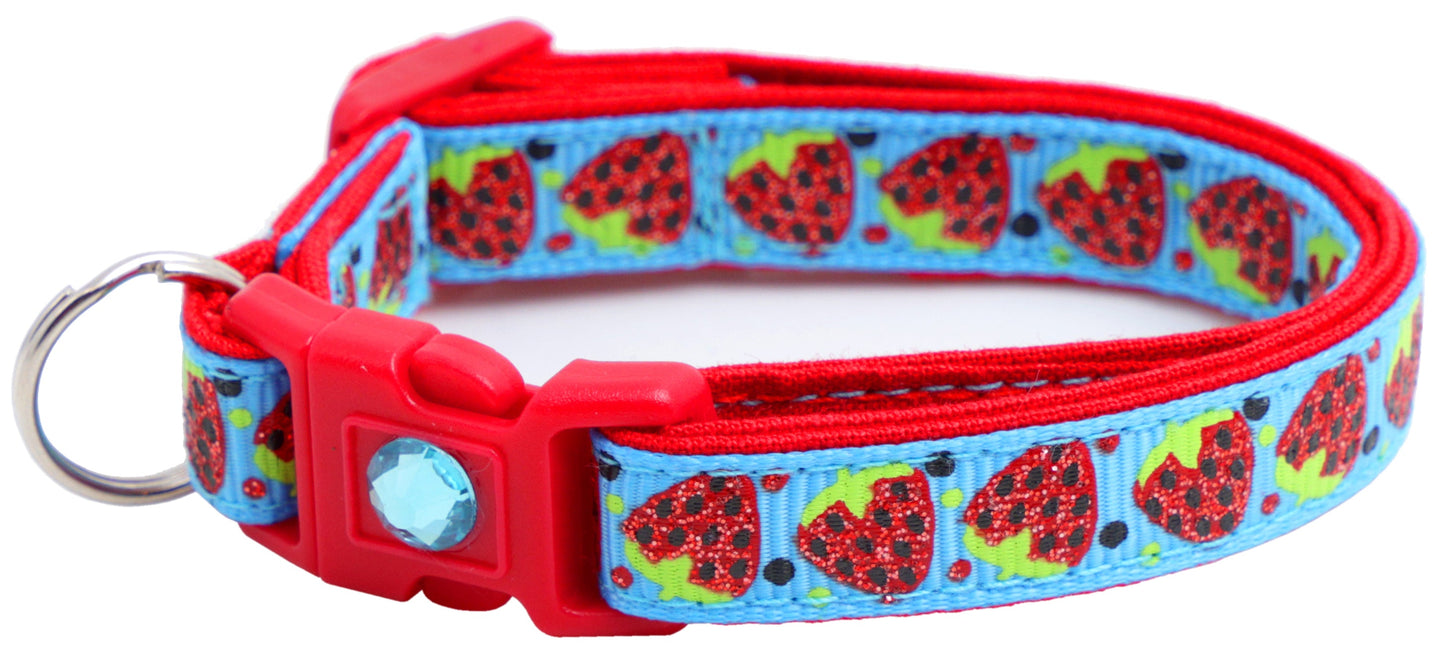 Strawberries Breakaway Cat Collar-34