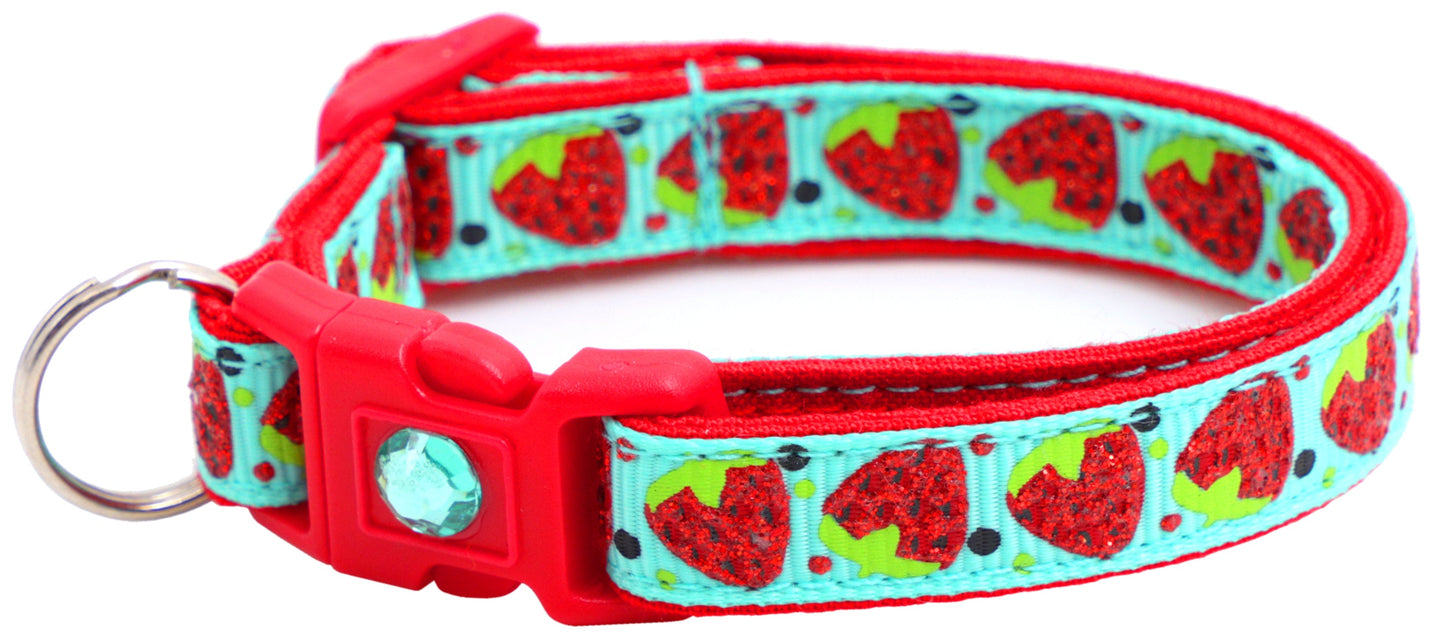 Strawberries Breakaway Cat Collar-36