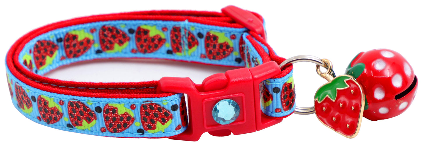 Strawberries Breakaway Cat Collar-25