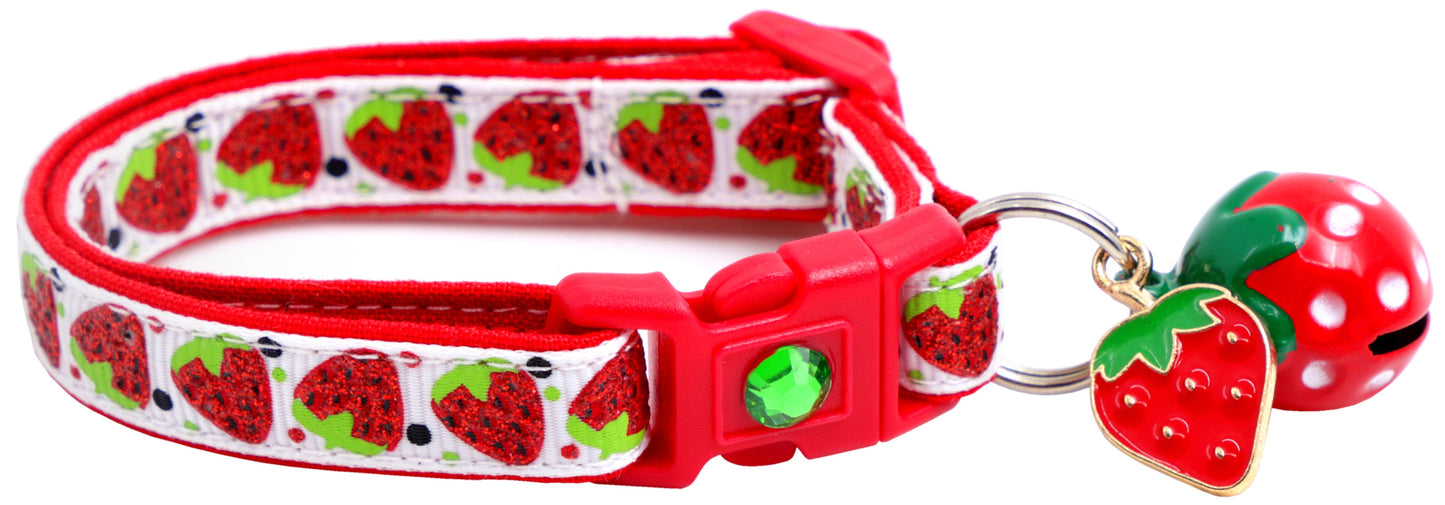 Strawberries Breakaway Cat Collar-23