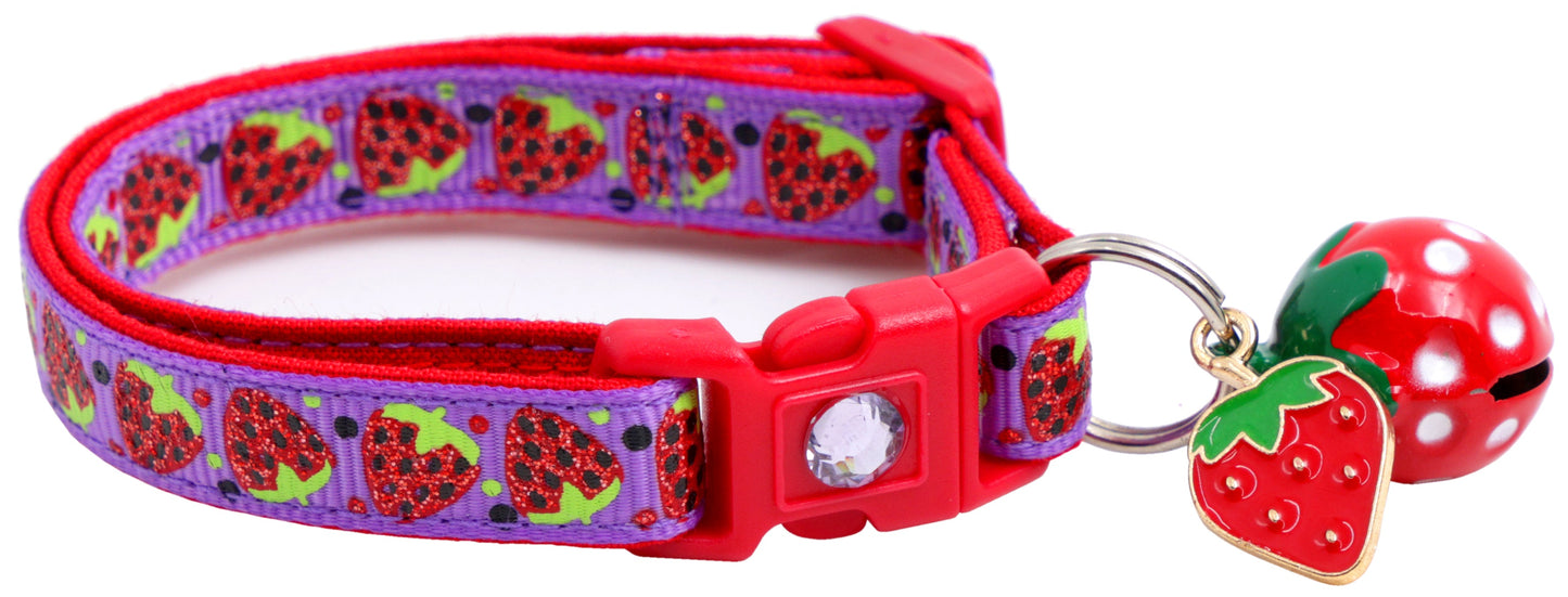 Strawberries Breakaway Cat Collar-26