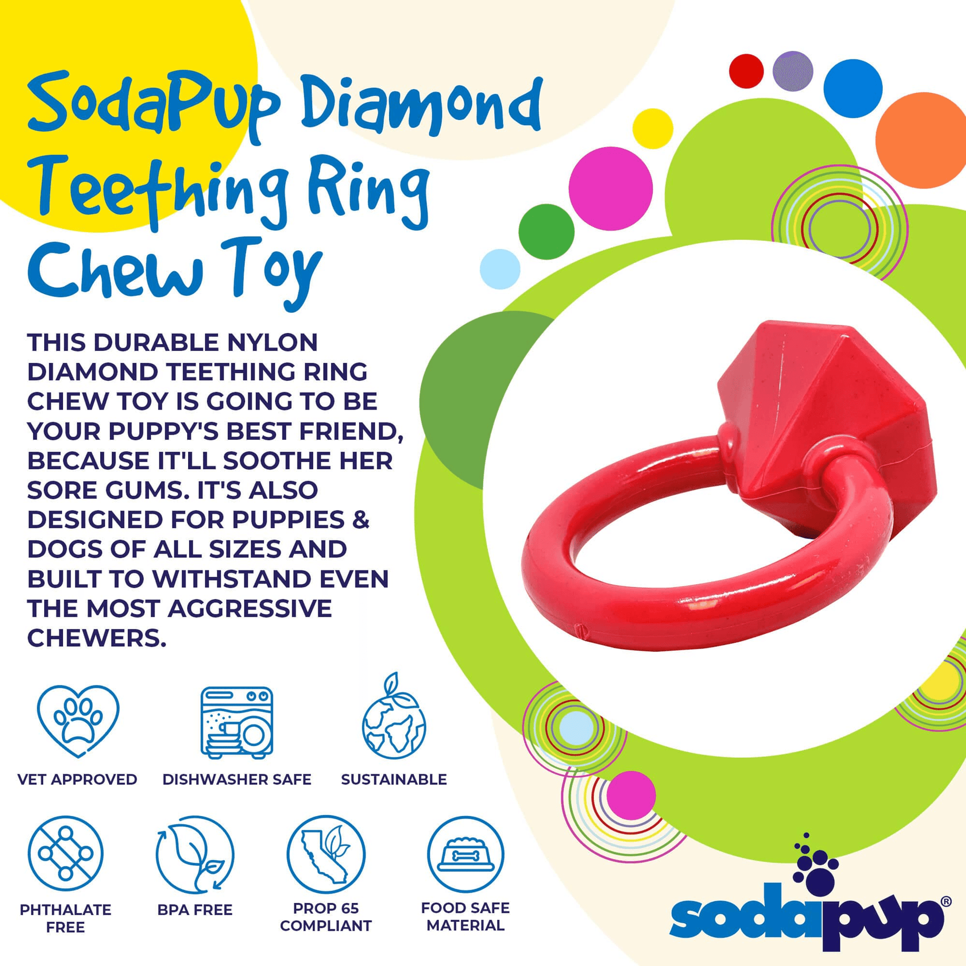 Durable Diamond Ring Teething Toy for Aggressive Chewers-3