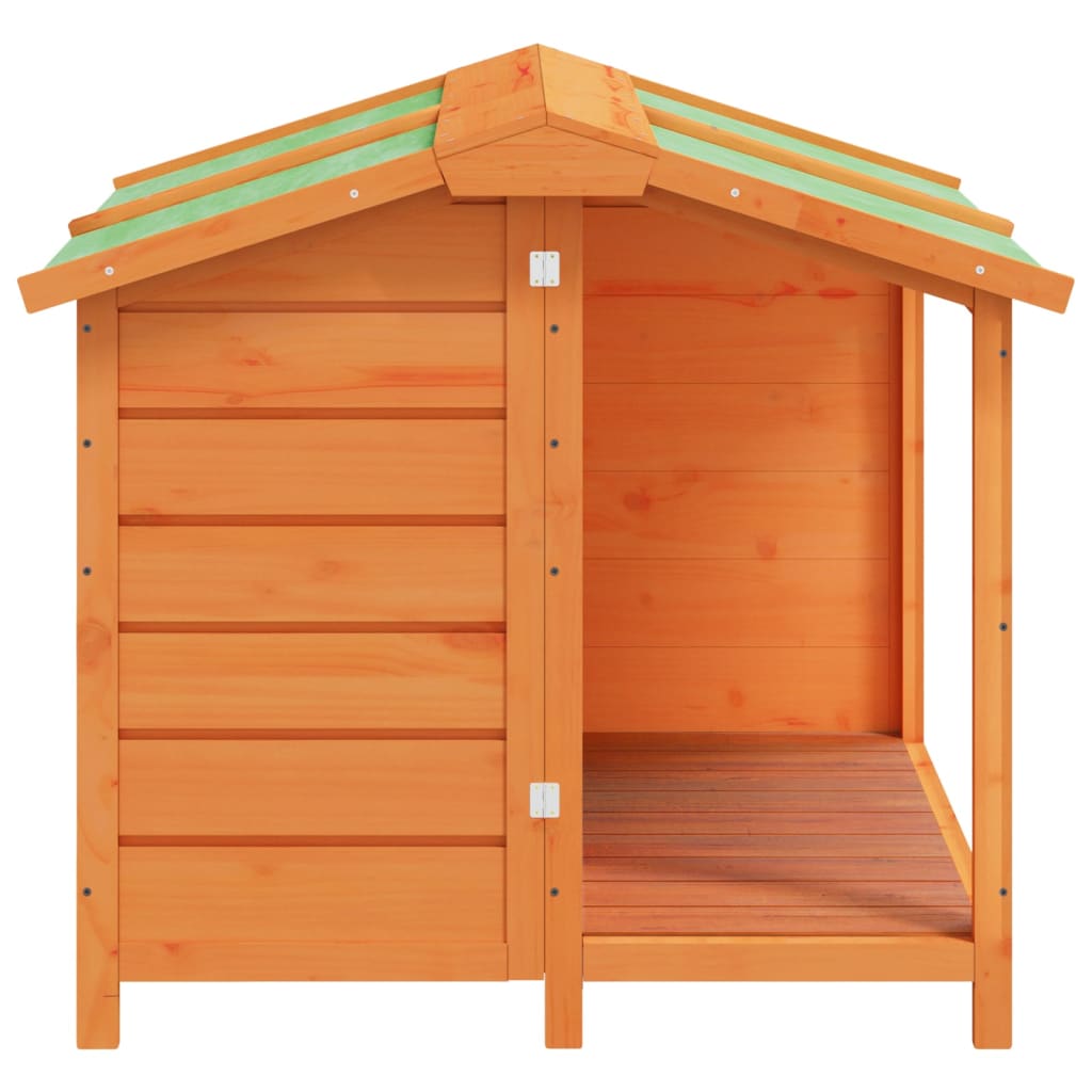 vidaXL Dog Kennel Brown 37.8"x34.3"x31.7" Solid Wood Pine-3