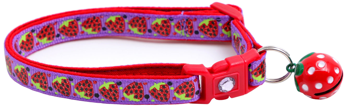 Strawberries Breakaway Cat Collar-12