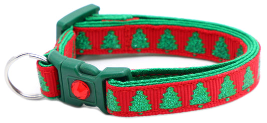 Glittering Christmas Trees Breakaway Cat Collar-30