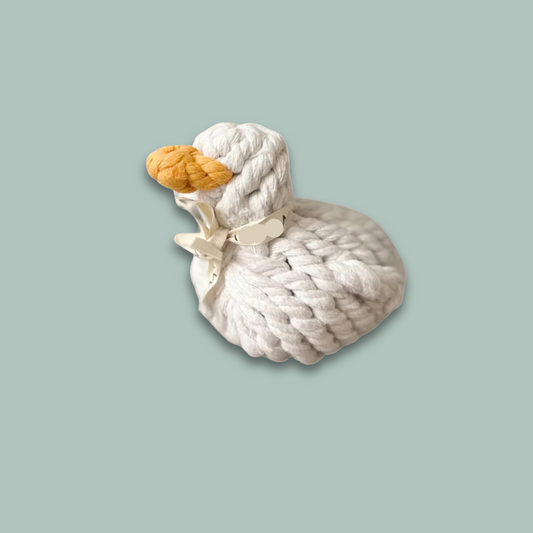 Agnes the White Duck Pet Squeaky Rope Toys-1