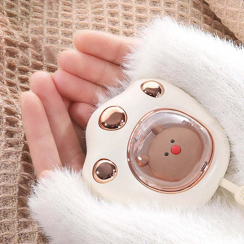 1200Mah Hand Warmer Cat Paw Rechargeable Built-In Battery for Students Winer Fast Usb Heater Portable Warmer for Women'S Hand