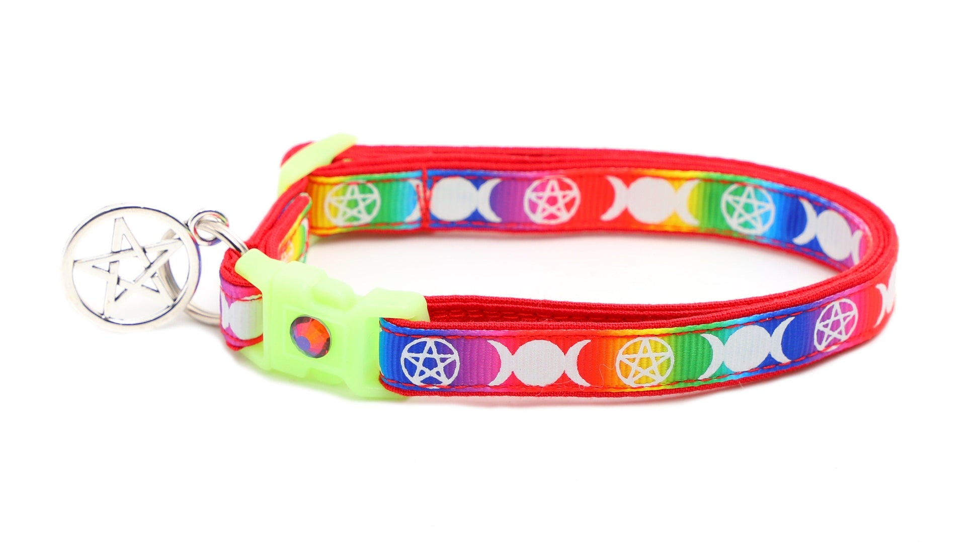 Witch's Familiar on Rainbow Cat Collar-4