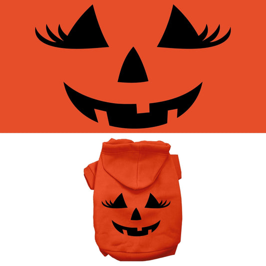 Halloween Pet, Dog & Cat Hoodie Screen Printed, "Pumpkin Face Her Costume"-0